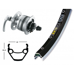 Ruota Ant. Dinamo nel Mozzo, 28x1.75 QR Exal ZX19 ne/arg/inox