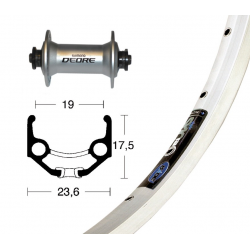 Ruota Anteriore QR 28x1.75 Deore Rigida Zac19 arg/arg