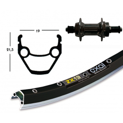 Ruota Posteriore 26x1.75 36F Mozzo Starr QR Filetto - Exal ZX19 nero/arg