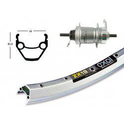 Ruota Posteriore 26x1.75 Cambio nel Mozzo, Spectro DRG - Exal ZX19 arg/inox