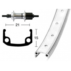 Ruota Posteriore 26x1.9 36F Cass. Shimano 7v Alluminio arg/zinc