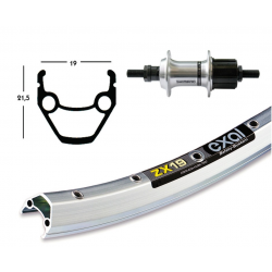 Ruota Posteriore 26x1.75 36F Cass. Shimano 7v Exal ZX 19 arg/niro