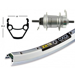 Ruota Posteriore 28x1.75 36F Cambio nel Mozzo Spectro DRG Exal ZX19 arg/inox