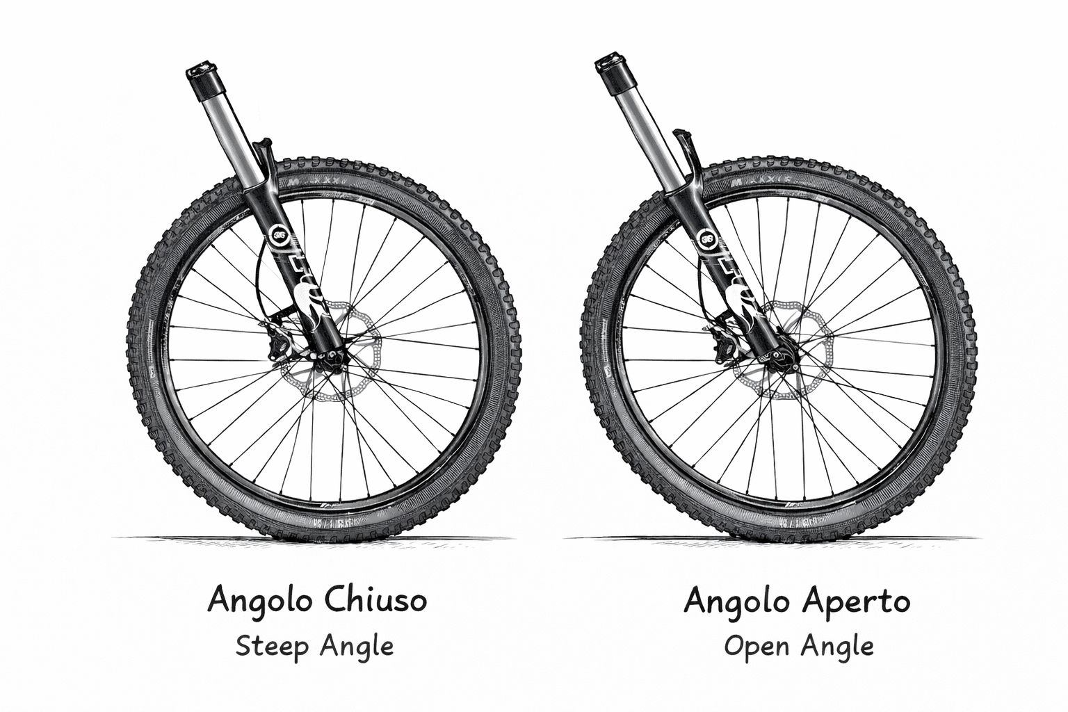 Bicycle head angle comparison