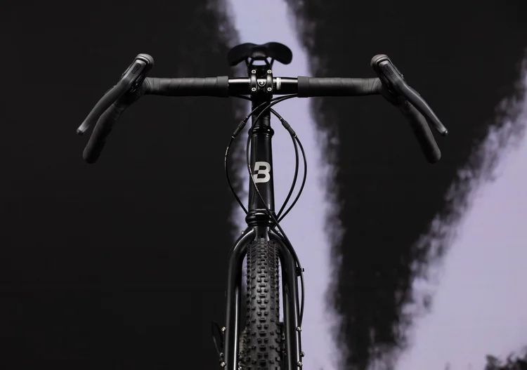 Adventure bike with flared drop bar