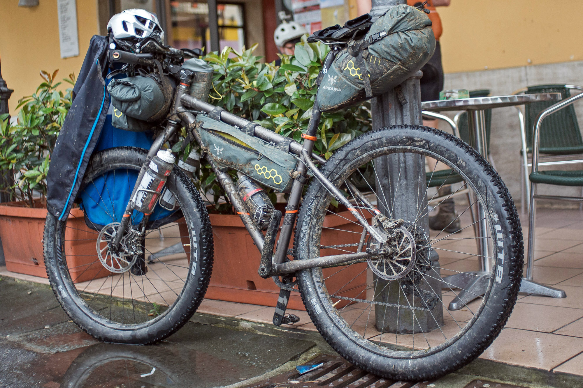 Bikepacking bike fully loaded with bags