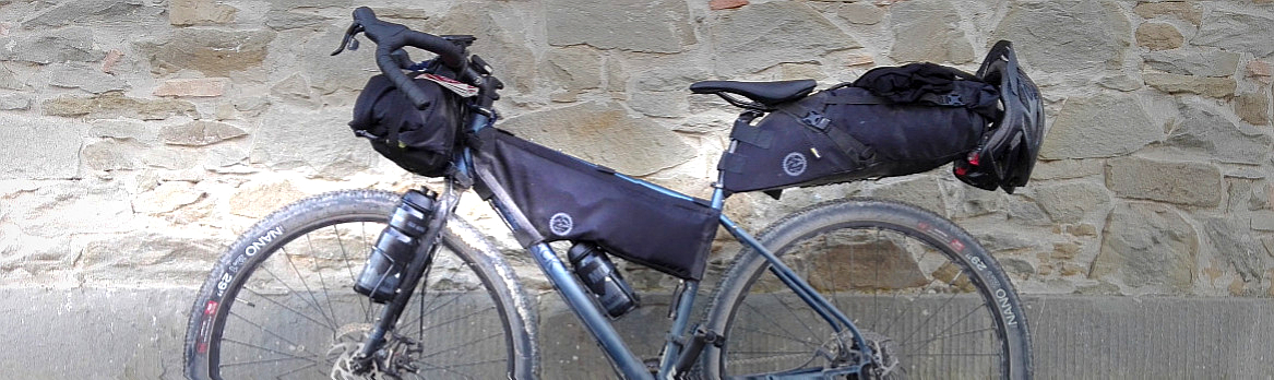 Steel bike set up for bikepacking