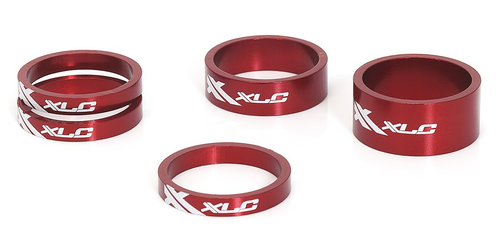 XLC A-Head Spacer-Set AS-A02 3 x 5, 1 x 10, 1 x 15, 1 1/8" rosso 