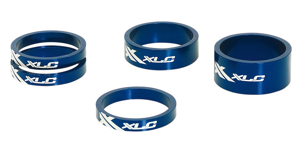 XLC A-Head Spacer-Set AS-A02 3 x 5, 1 x 10, 1 x 15, 1 1/8" azzurro 