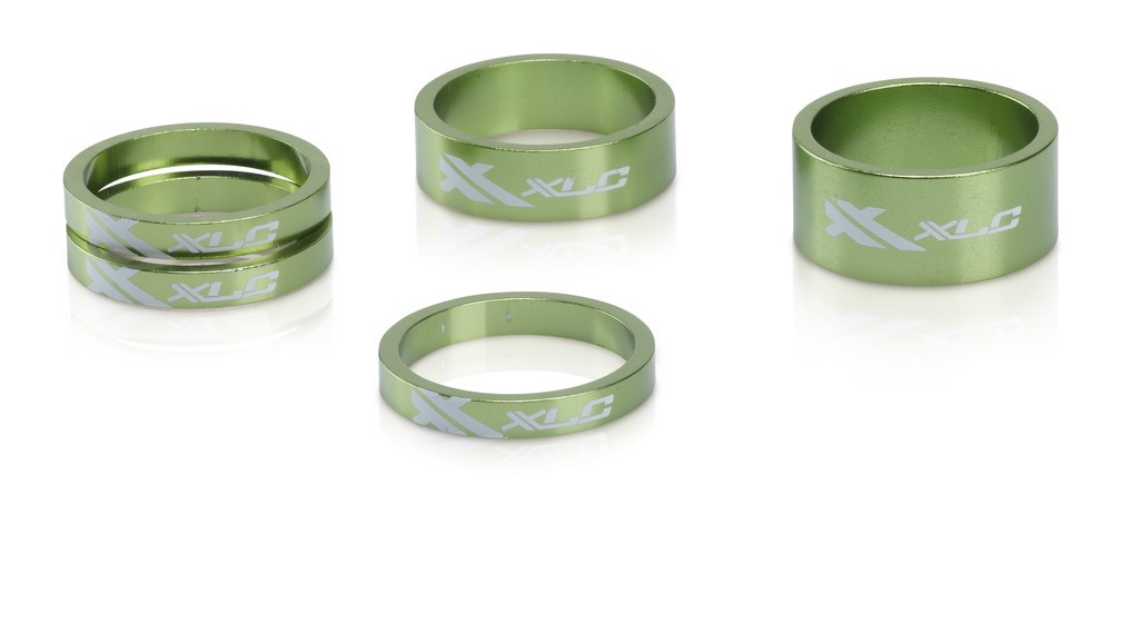 XLC A-Head Spacer Set AS-A02 3x5, 1 x 10, 1x 5, 1 1/8" verde lime