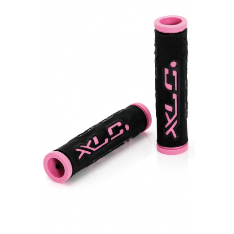 XLC Bar Grips 'Dual Colour' nero/fucsia, 125 mm 