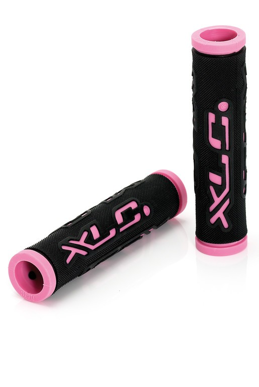 XLC Bar Grips 'Dual Colour' nero/fucsia, 125 mm 