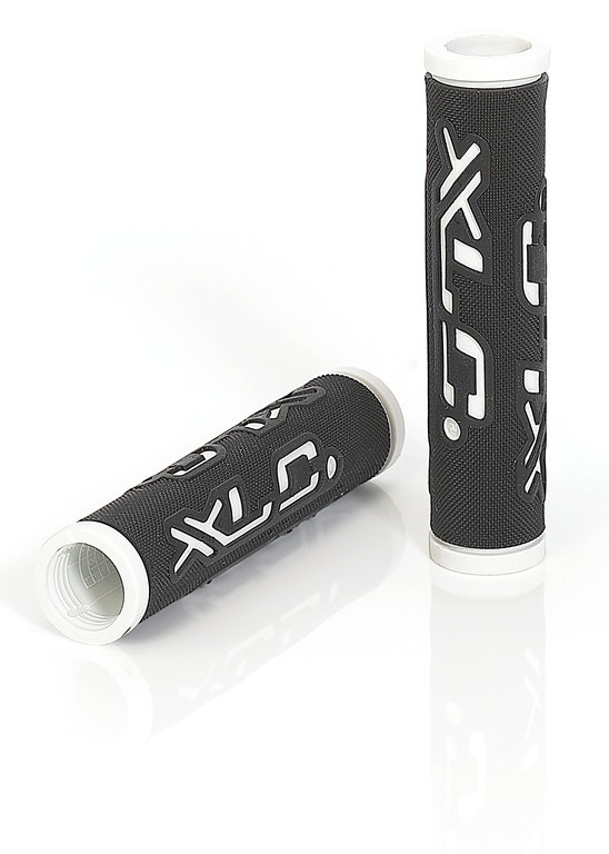 XLC Bar Grips 'Dual Colour' nero/bianco, 125 mm 
