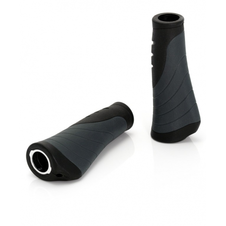 XLC Bar Grips 'Ergonomic' GR-S04 nero/grigio, 135 mm vite di fissaggio 