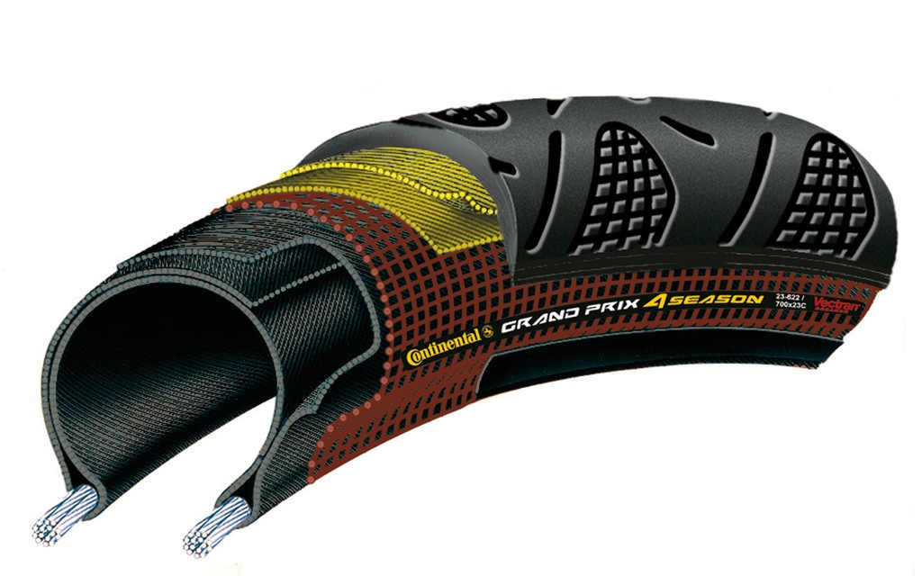 Conti GP 4-stagioni piegh. 28" 700x25C,25-622 nero Dura Skin 