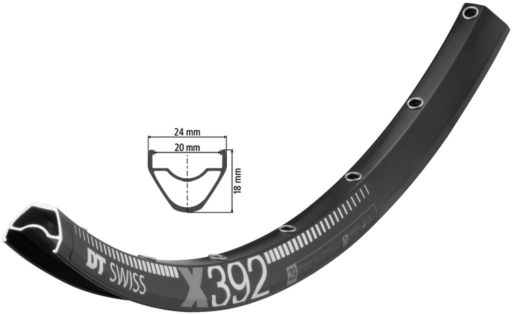 Cerchio DT Swiss X 392 29" nero 662-20 VL 6,5mm 28 fori