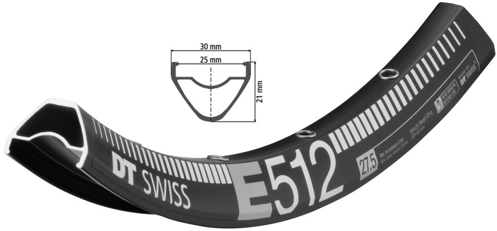 Cerchio DT Swiss E 512 27,5" nero 584-25 VL 6,5mm 32 fori