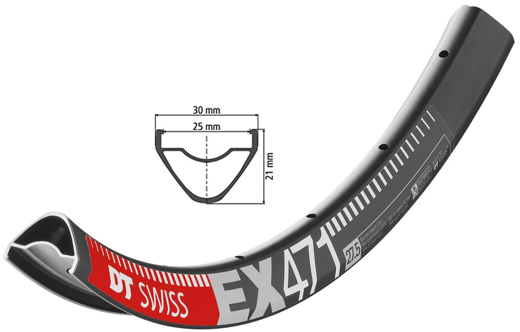 Cerchio DT Swiss EX 471 27,5" nero 584-25 VL 6,5mm 28 fori