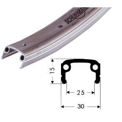 cerch. di allu. per MTB,24",col.arg.sat. 507-25,buco p.val.8,5mm,36 buchi,s.occ.