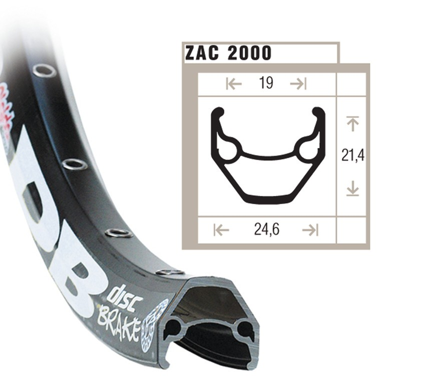 cerchione Rigida ZAC 2000 28"Disc, nero 622-19,buco p.val. 6,5mm,36 buchi,c.occ.