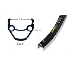 cerchione Exal ZX 19 26" nero 559-19 buco p.val.6,5 mm,32 buchi,c.occ.