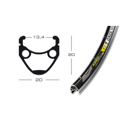 cerchione Exal XR 1 28" nero 559-19 buco p.val.6,5 mm,32 buchi,c.occ.