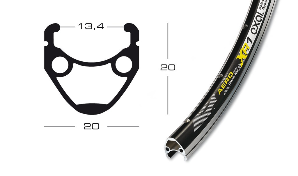 cerchione Exal XR 1 28" nero 559-19 buco p.val.6,5 mm,32 buchi,c.occ.