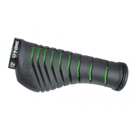 Manopole T-One Aero nero/verde,130mm, vite di sicurezza