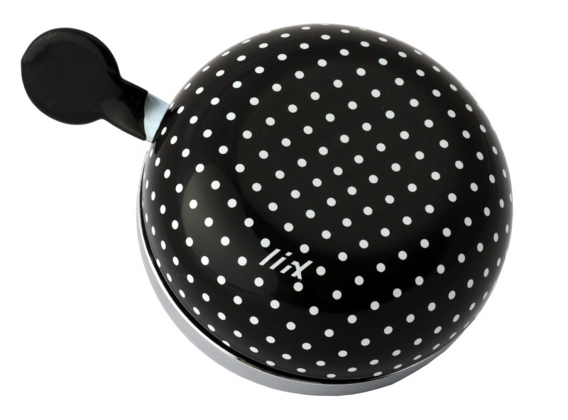 Maxi Ding Dong Bell Polka Dot Black, diametro 8 cm