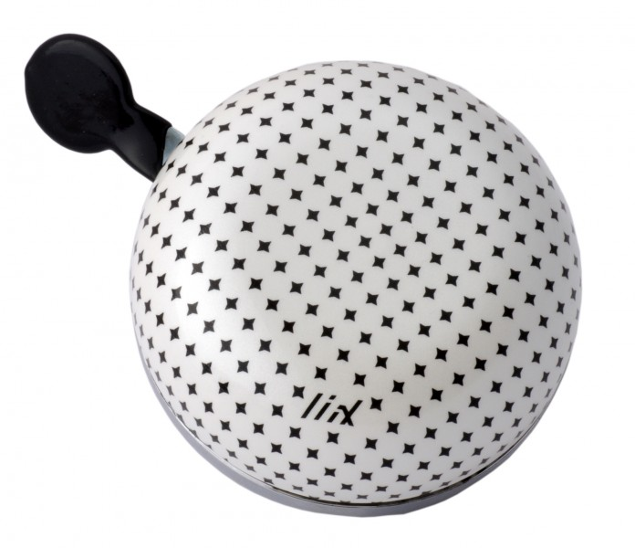 Maxi Ding Dong Bike Bell Diamond Dot White, diametro 8 cm