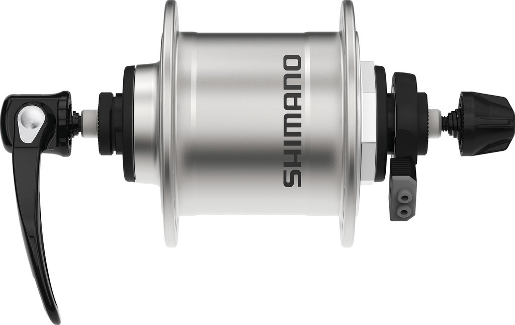 Mozzo a dinamo RA Shimano DHT4000 100mm, 36 fori argento, sgancio rapido