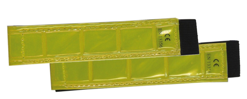 Coppia fasce riflettenti gialle, larghezza 25 mm 
