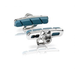 XLC Cartridge Road pattini freno Campa, Set 4 pezzi, 50 mm, argento/blu, per cerchi carbonio