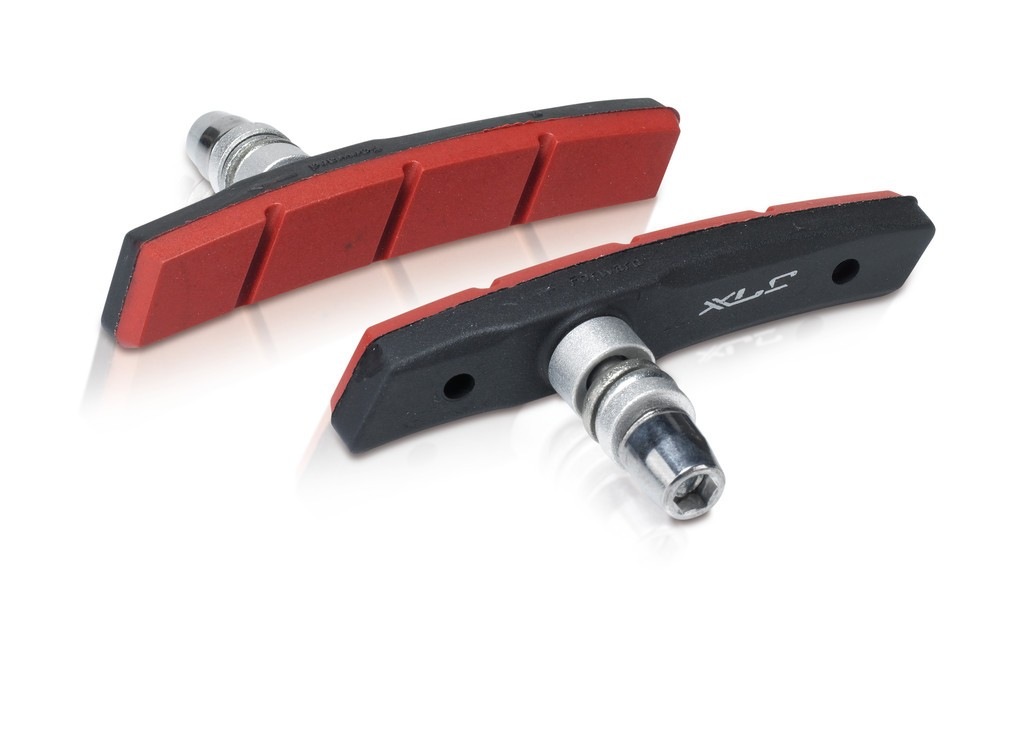 Pattini freno V-Brake XLC BS-V11, set da 4 pezzi, 80 mm, colore rosso