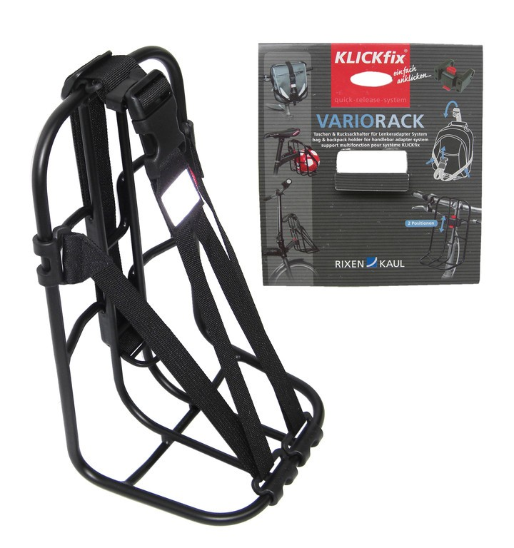 Supporto universale Vario-Rack Klickfix con cinghia, nero