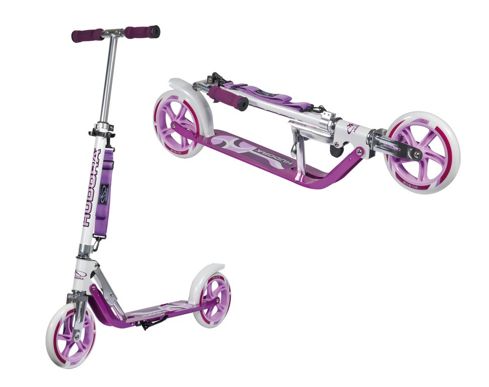 City Scooter Big Wheel Hudora allu 8" GC205 fucsia/argento 205mm (girly-color)