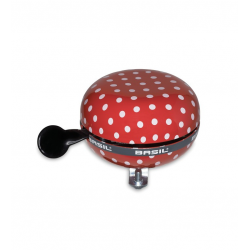 Campanello Ding-Dong Polka Dot pois rosso/bianco, Ø 80mm