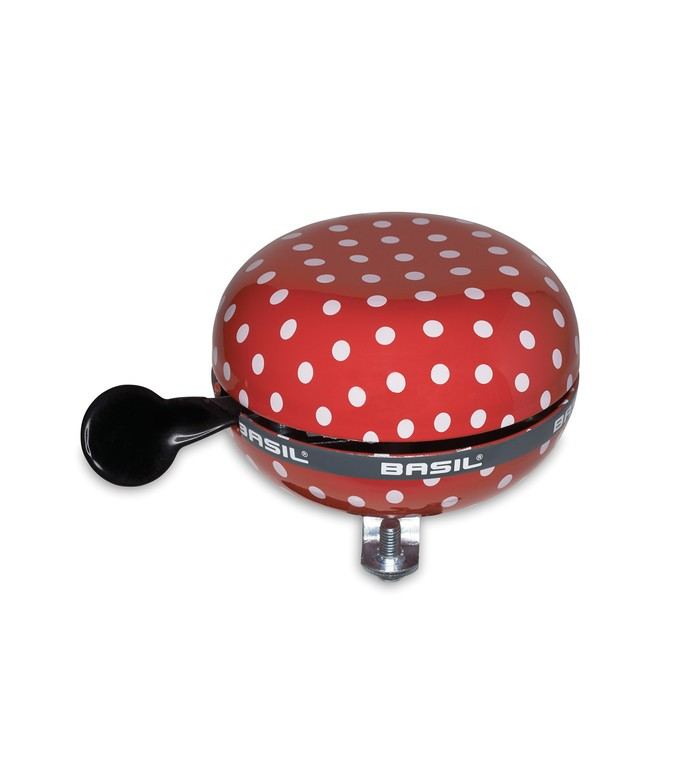 Campanello Ding-Dong Polka Dot pois rosso/bianco, Ø 80mm