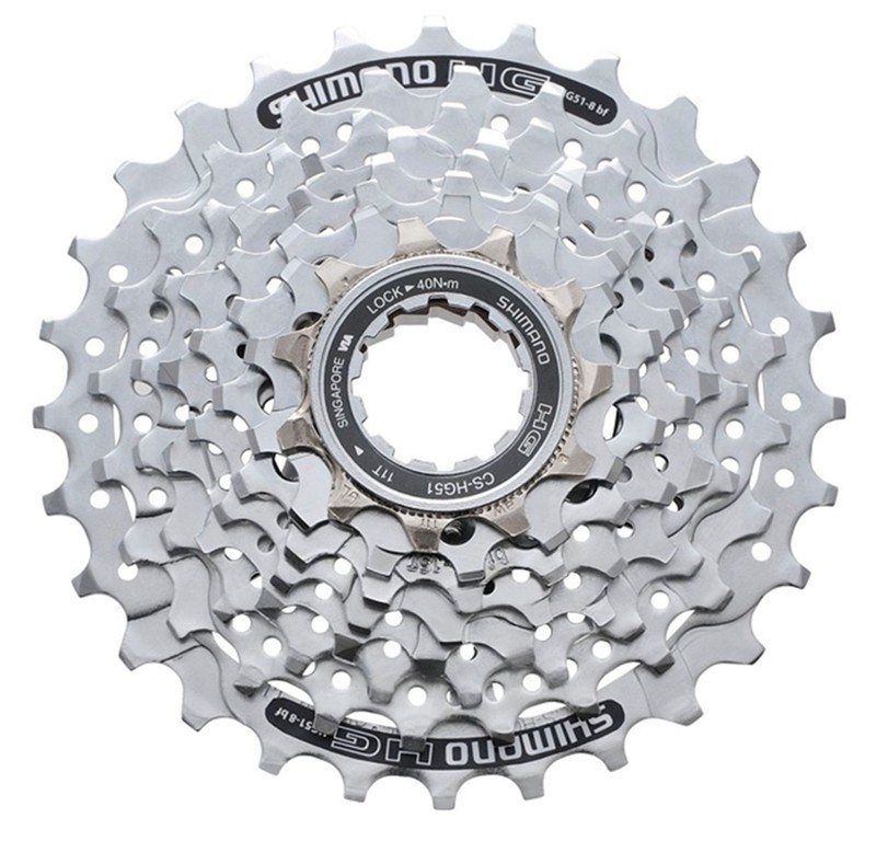 pacco pignoni a cassetta Shimano HG-51 8 velocità 11-13-15-17-19-21-24-28 denti