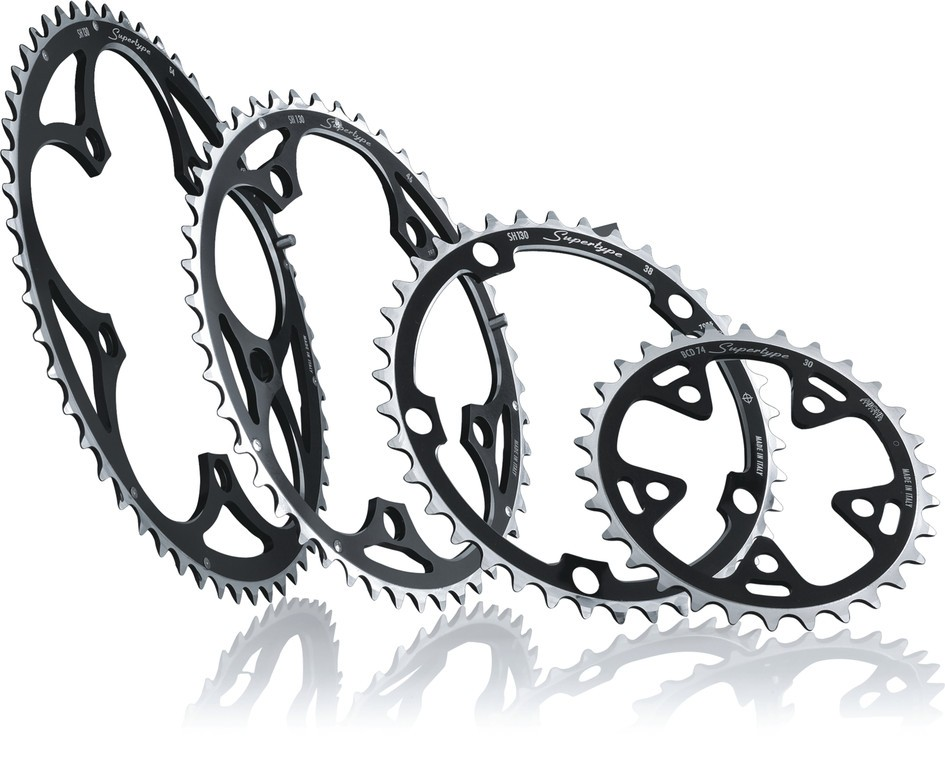 Corona Miche Supertype BCD 130SH fuori 46 denti nero 9/10 v. Shimano