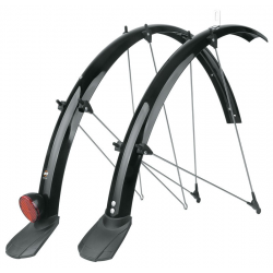 SKS Set di parafanghi Trekking SKS 28"con canale per cavo 45mm, argento, con spoiler e catarifrangente