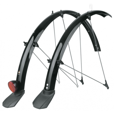 SKS Set di parafanghi Trekking 28"con canale per cavo, 45mm, nero, con spoiler e catarifrangente