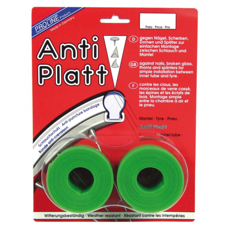 Coppia nastri antiforatura colore verde 37/47-622, larghezza 37 mm