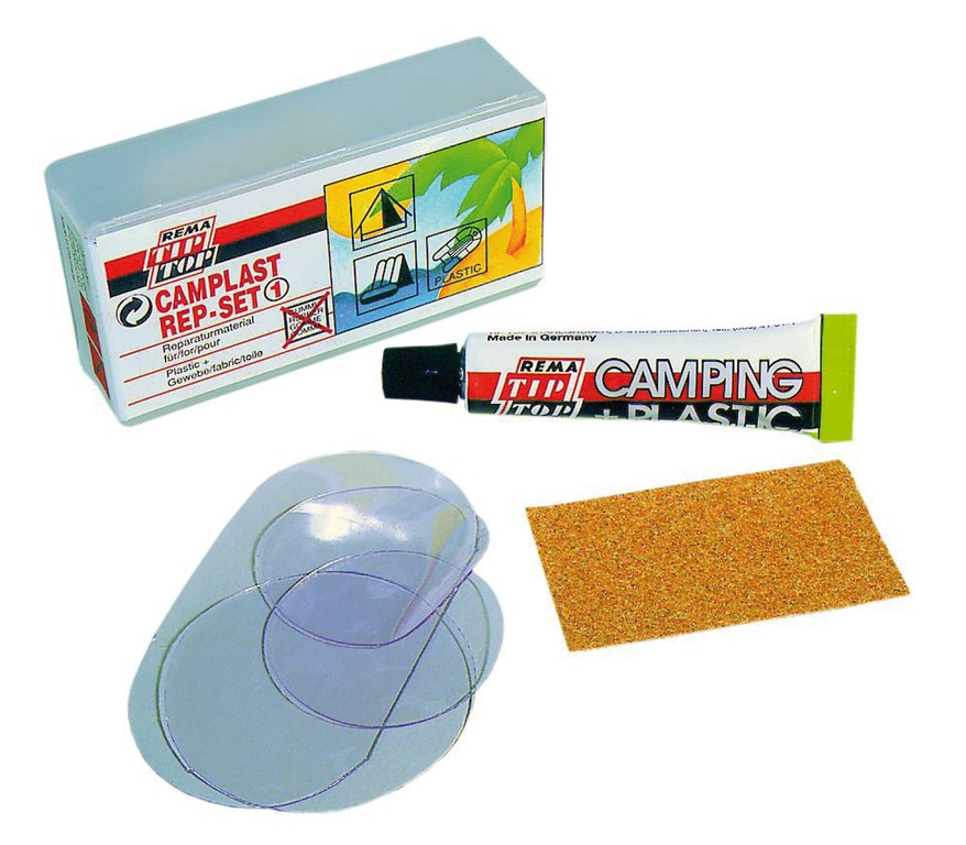 set di riparazioni Tip Top Camping Mini Camplast, con 4 toppe + accessori