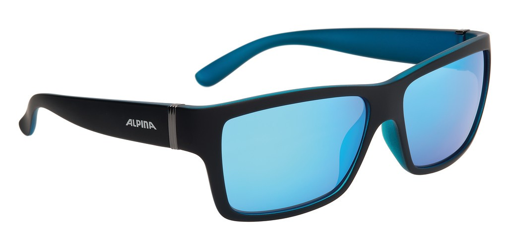 Occhiali da sole Alpina Kacey nero opaco/blu, lenti blu a specchio S3