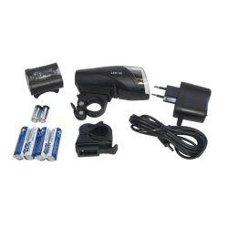 Fanale LED a batteria, Set b&m IXON IQ nero, batterie e caricatore +Ixback inclusi