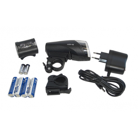 Faro LEDa batteria, Set b&m IXON IQ nero incl.batt.& caricatore+Ixback