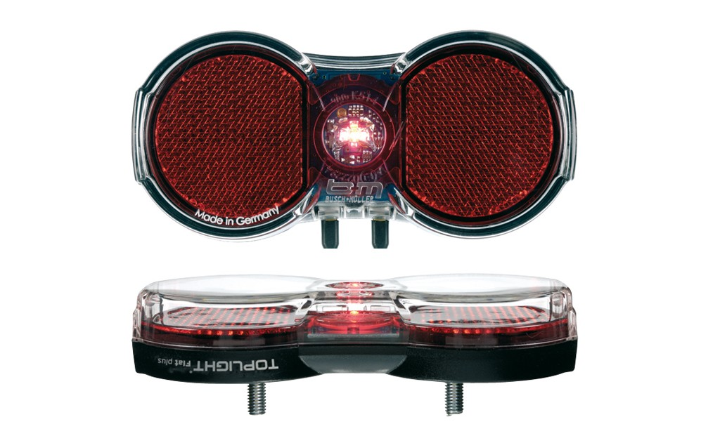 Luce posteriore b&m Toplight Flat permanente, a batteria, con interruttore