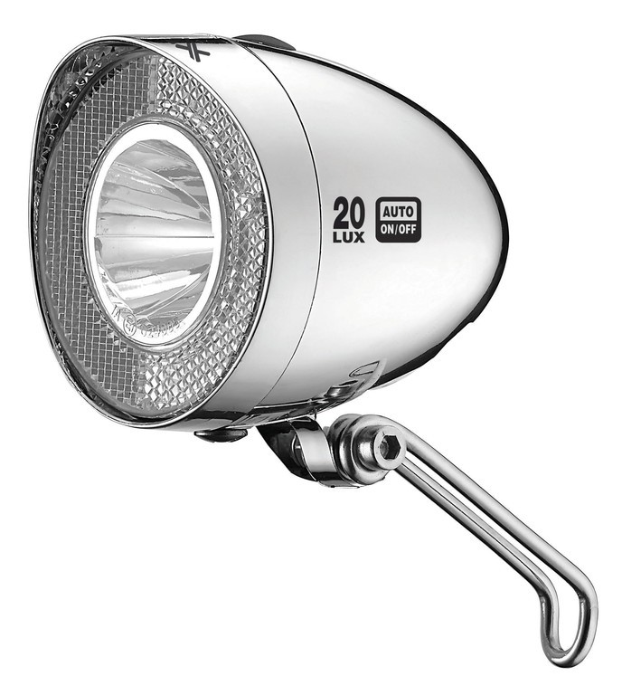 XLC fanale LED Retro Riflettore 20Lux interrutore, cromo