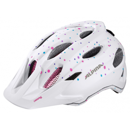 Casco Alpina Carapax JR bianco a pois T. 51-56cm